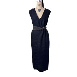 Mara Hoffman Linen Dress Women Sleeveless Maxi Midi shift Sz XS
